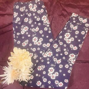 Floral Kids Leggings - Blue and Pink